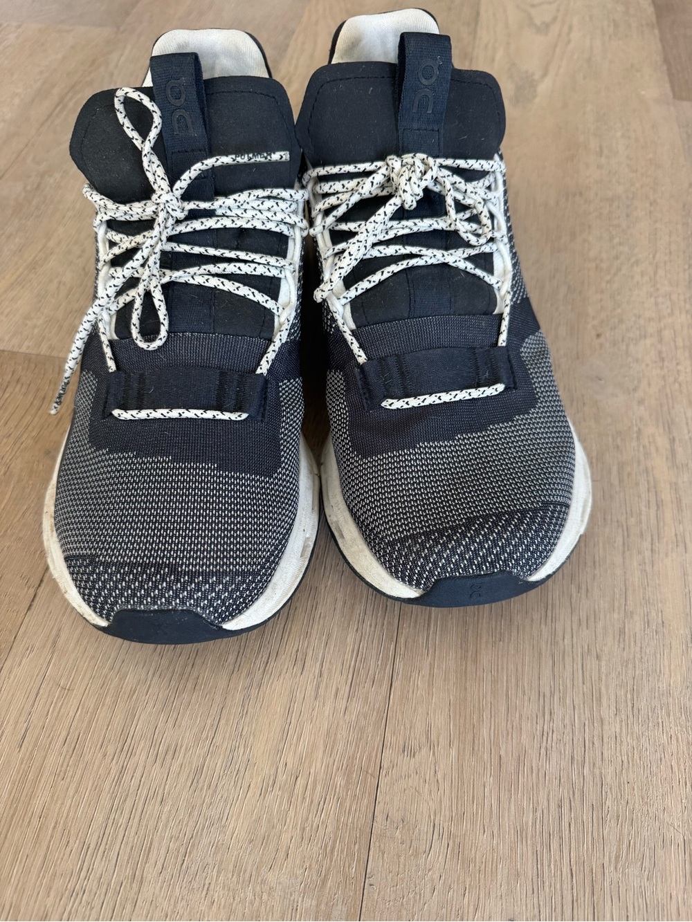 On Running Womens Black and White Sneakers